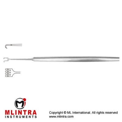 Rollet Fine Wound Retractor 4 Sharp Prongs Stainless Steel, 13.5 cm - 5 1/4" Width 7.0 mm